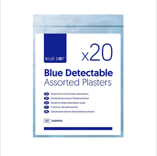 Blue Detectable Plasters Assorted Bag of 20